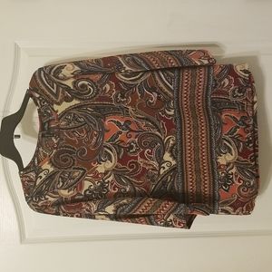 New Directions Petite Paisley 3/4 Sleeve Top